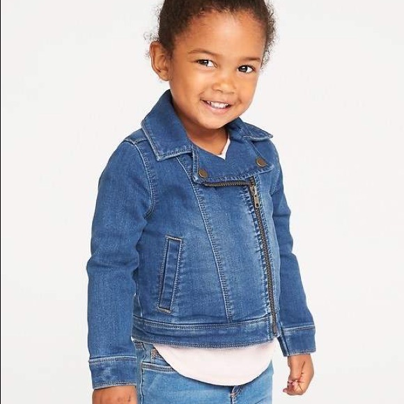 Old Navy Girls Denim-Knit Moto Jacket - Picture 7 of 7